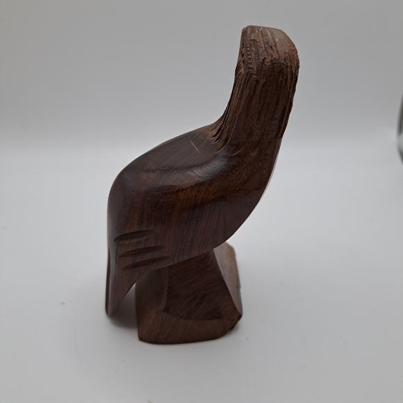 Hardwood Hand Carved Eagle Figurine - Picture 3 of 10
